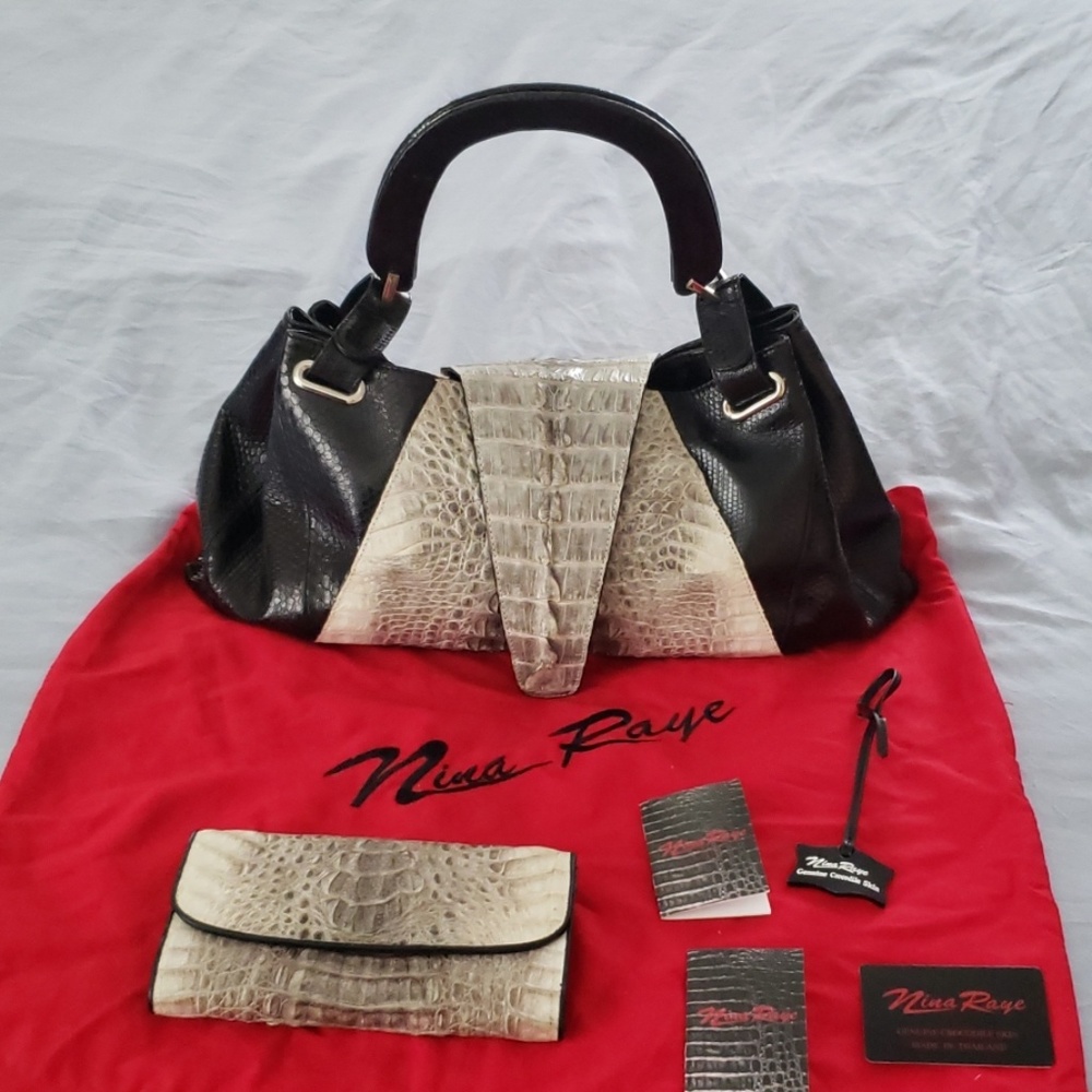 Nina Raye Genuine Crocodile Handbag & Wallet - PRICE is FIRM